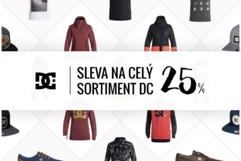 Další cool akce 25% na všechno zboží od značky DC právě začíná v EASY RIDERu !!..