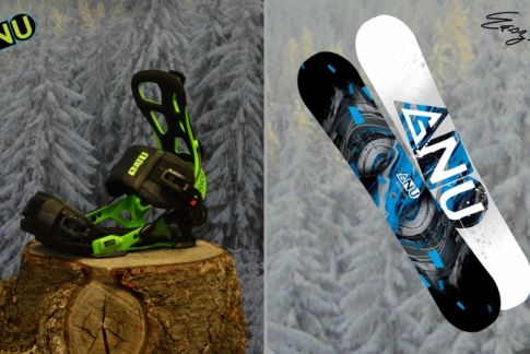 Snowboard CarbonCredit  ♦ Asym a vázání Psych ♦ Easy Rider od GNU snowboards